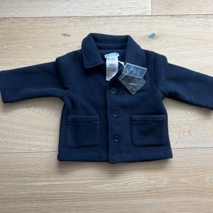 NWT Jacadi Paris Blue Baby Boy Jacket Coat Button Up 12m